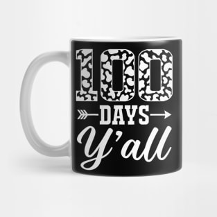 100 Days Yall Cow Print 100Th Day Of School Teacher Kids Mug